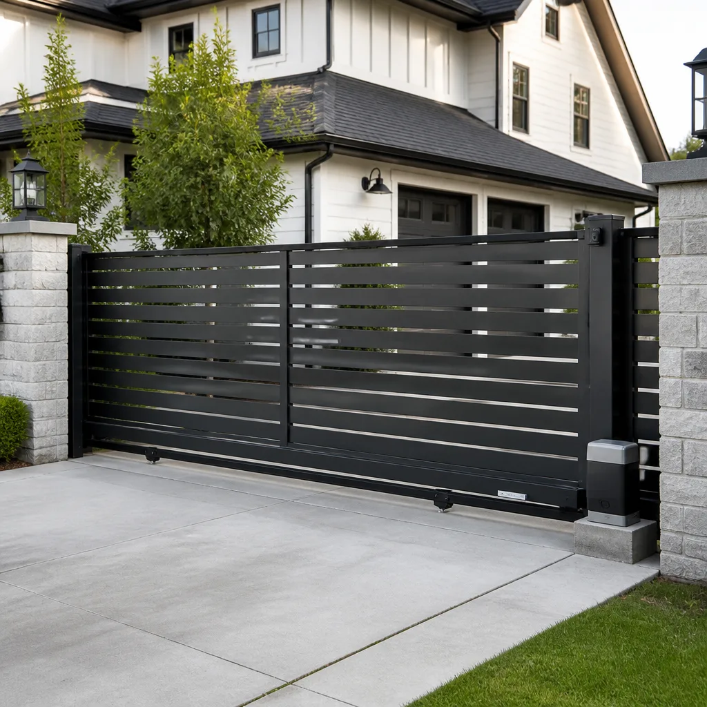 Sliding driveway gates